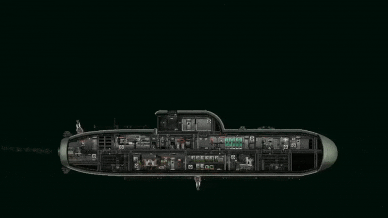 An example of webs slowing down the submarine