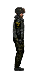 Veteran's Fatigues worn by a human.