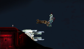 A Husk attacking a crew member.