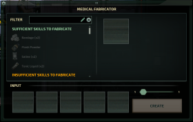 The interface of the Medical Fabricator