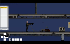 The Harpoon Gun striking another player as seen in a Pre-Release video; Circa 2015.