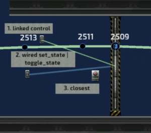 AI priority for door unlocking: linked, then wired, finally nearest controls.