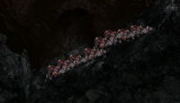 Several Dementonite ores in a Rock Cave.