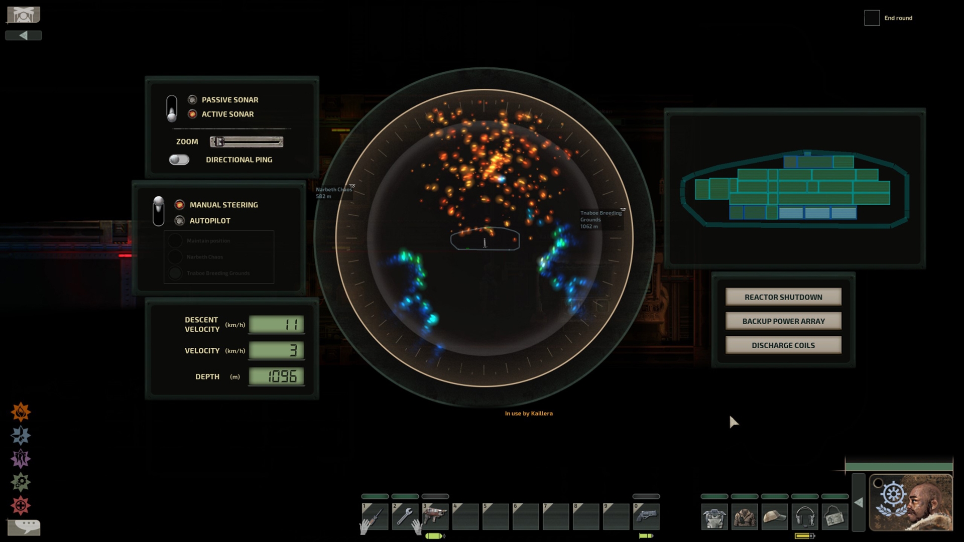 Barotrauma's new navigation interface