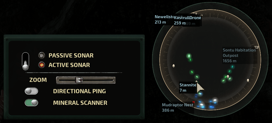 Barotrauma's new mineral scanner interface