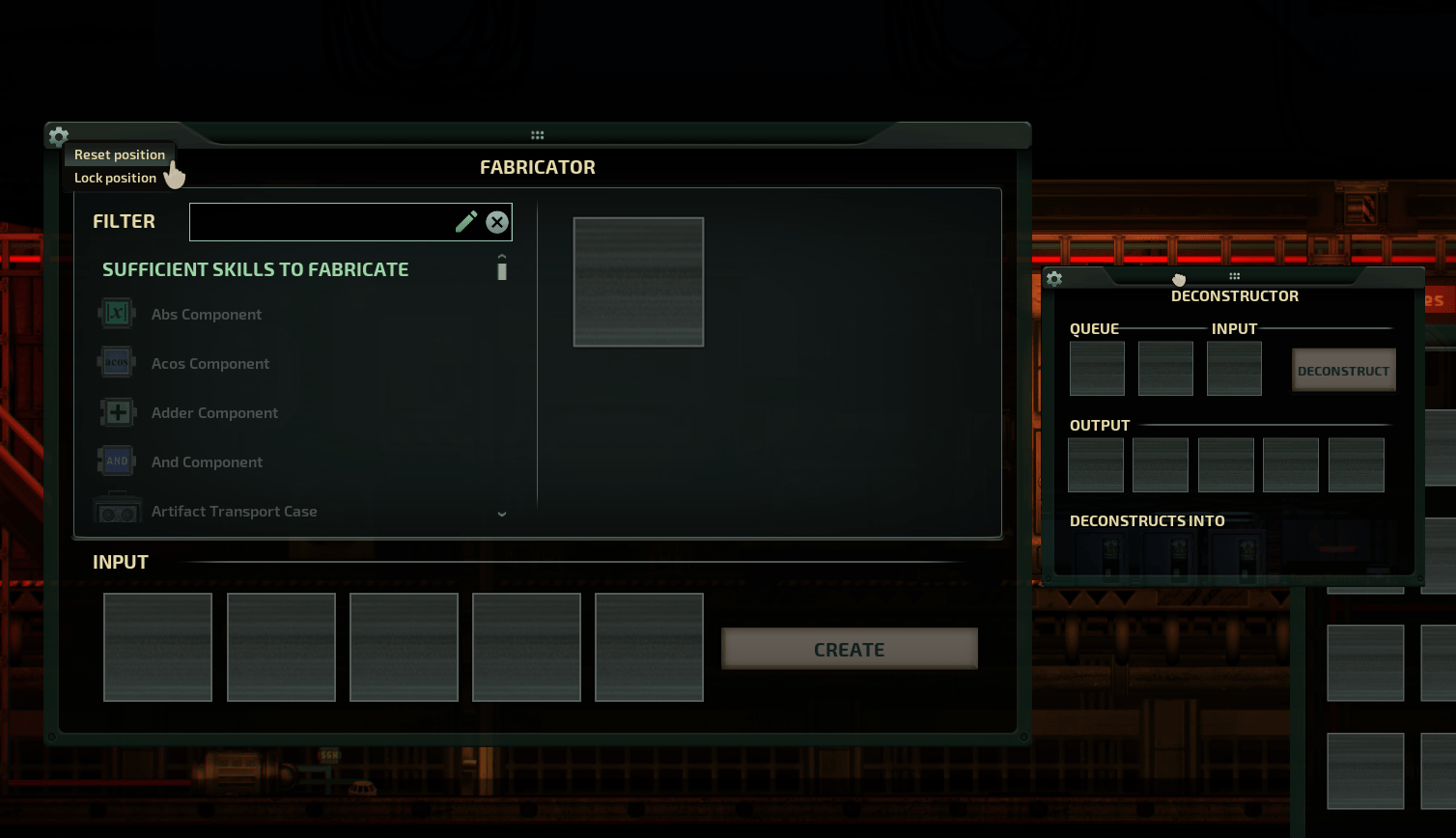 Barotrauma draggable user interfaces