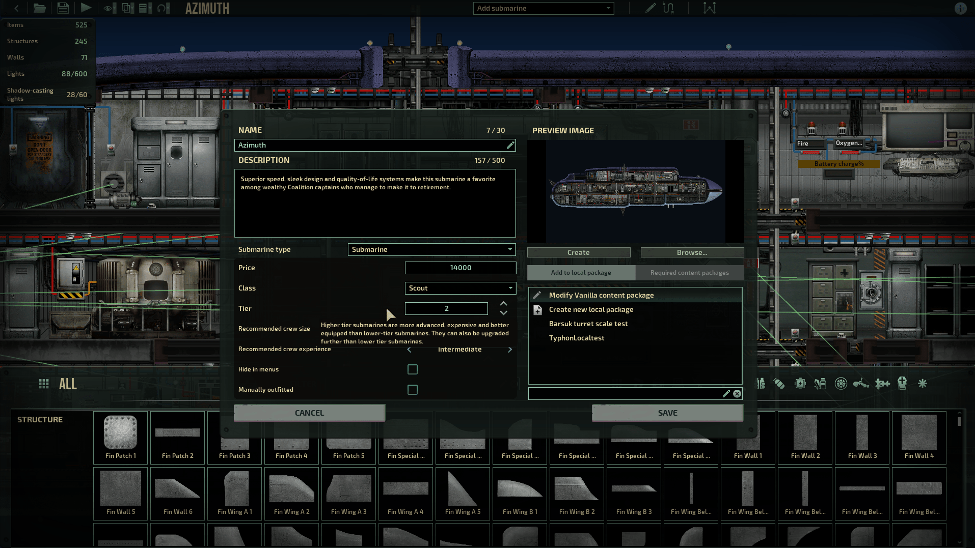 Assigning submarine tier in Barotrauma